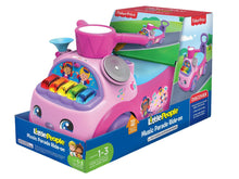 Fisher-Price Little People Music Parade ride-on box with pink and purple car