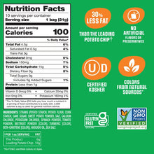 Nutrition Facts panel for Garden Veggie Straws, 21 g per bag