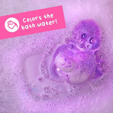 Purple bath foam filling a small figure and bubbles, with foam texture.