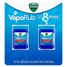 Vicks VapoRub topical analgesic ointment 2-pack jars with blue lids