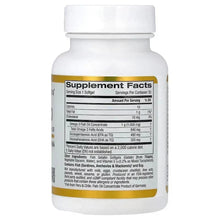 Omega 800 supplement facts label on fish oil bottle with gold stripe