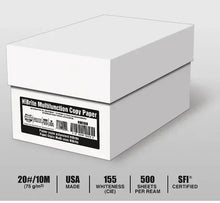 White copy/fax printer paper carton, 20 lb, letter size, ream packs