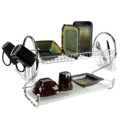 MegaChef 16" 2-Shelf Dish Rack - USA MEGA SHOP