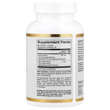 Curcumin C3 Complex supplement bottle with supplement facts panel on back label