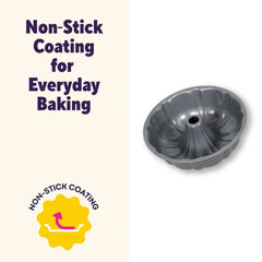 Wilton Everyday Non-Stick Bundt Cake Pan 6" Fluted Tube Baking Pan, Packaging May Vary