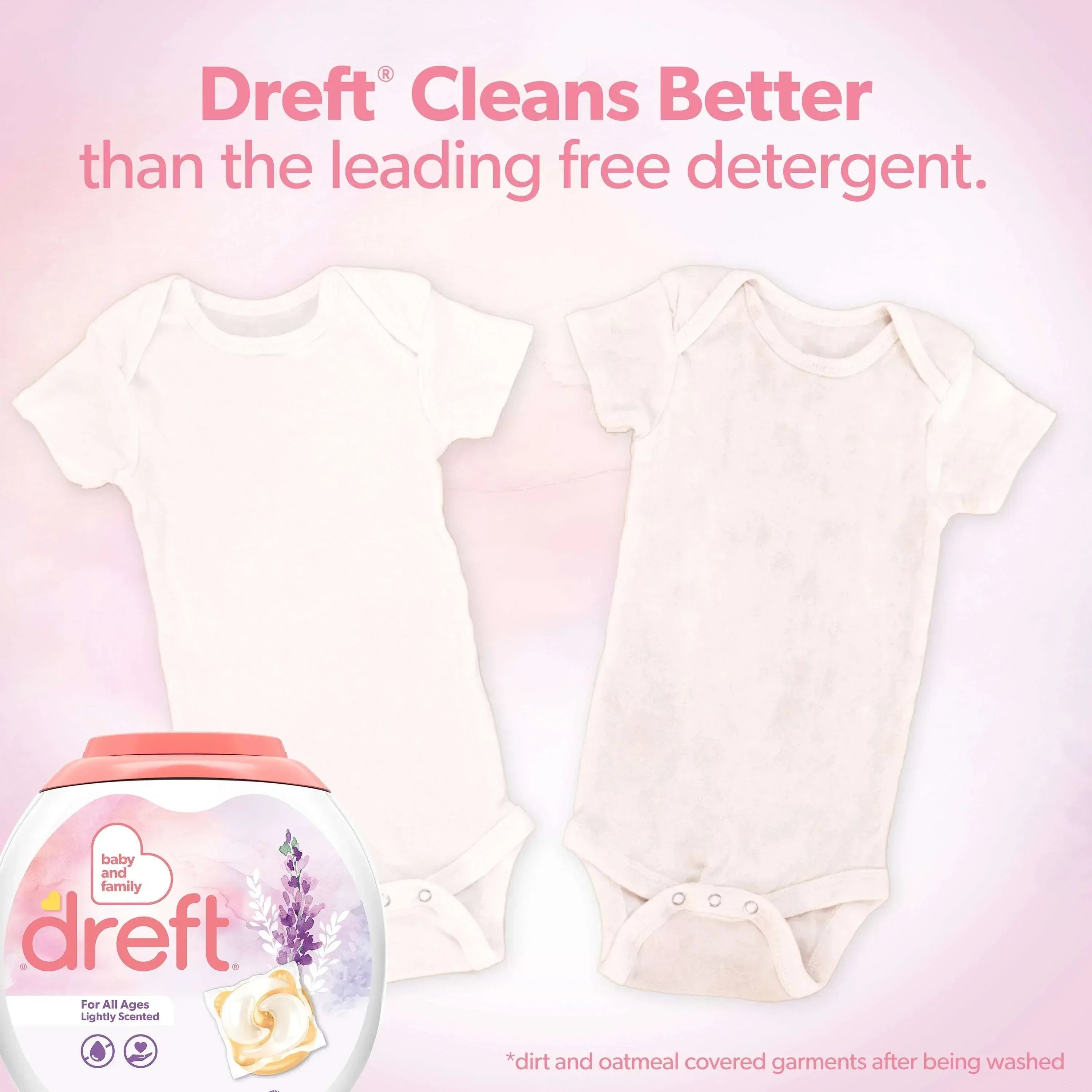 Dreft Baby Laundry Detergent XL Pacs, Sensitive Skin, Hypoallergenic, Lightly Scented Lavender, 25 Count