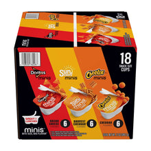 Snack variety pack box with Doritos, SunChips, and Cheetos minis; 18 cups