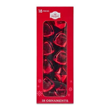 Red shiny metal bell ornaments in retail box, 18 count