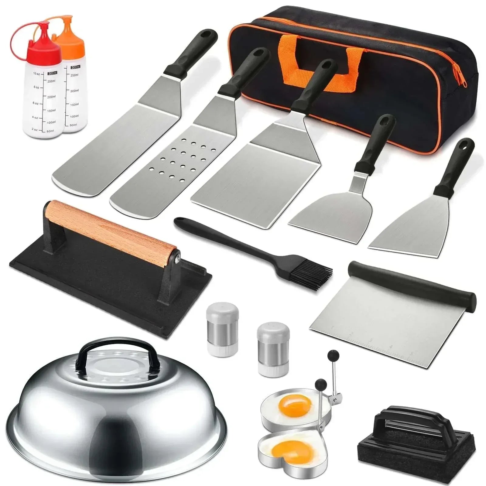 18PCS Griddle Accessories Kit,Flat Top Grill Accessories Set for Blackstone,Stainless Steel Grill Set