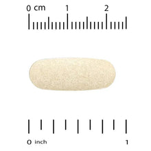 Light beige oval tablet with measurement scale for size