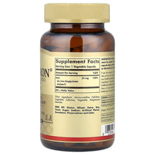 Solgar Gentle Iron bottle with beige cap, Supplement Facts and ingredients on back label