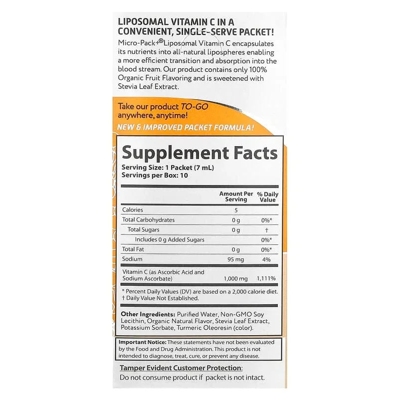 Aurora Nutrascience, Micro-Pack+®, Liposomal Vitamin C