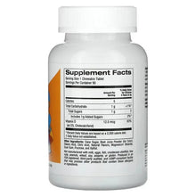Back label Supplement Facts on chewable Vitamin D3 bottle