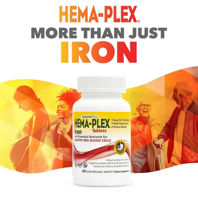NaturesPlus, Hema-Plex®, Iron with Essential Nutrients for Healthy Red Blood Cells , 10 Slow Release Tablets