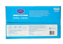 Berkley Jensen unscented baby wipes box back, 1080 wipes