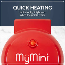 Red MyMini taco quesadilla maker power indicator light on front panel