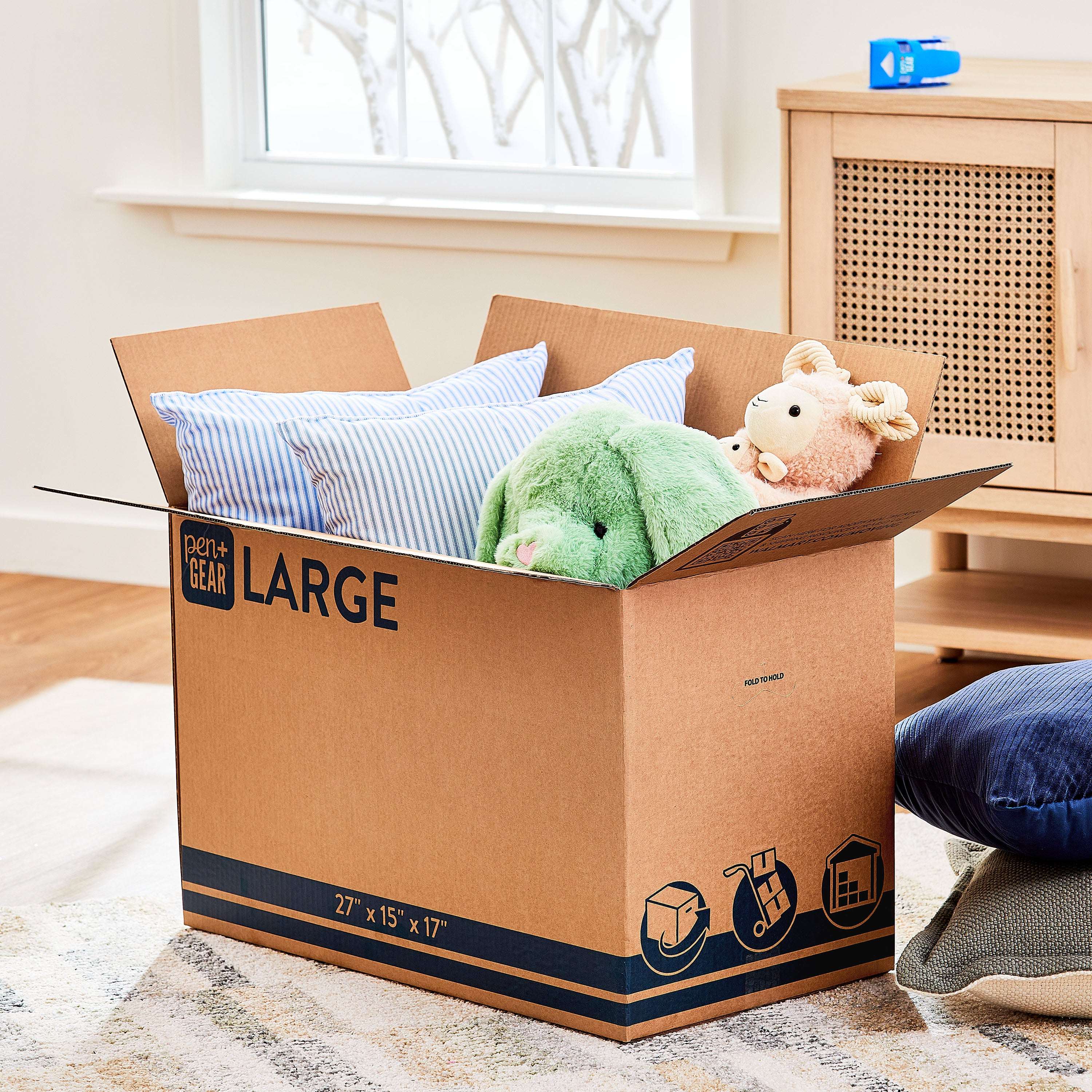Pen+Gear Large Moving Boxes, 27L x 15W x 17H, Kraft