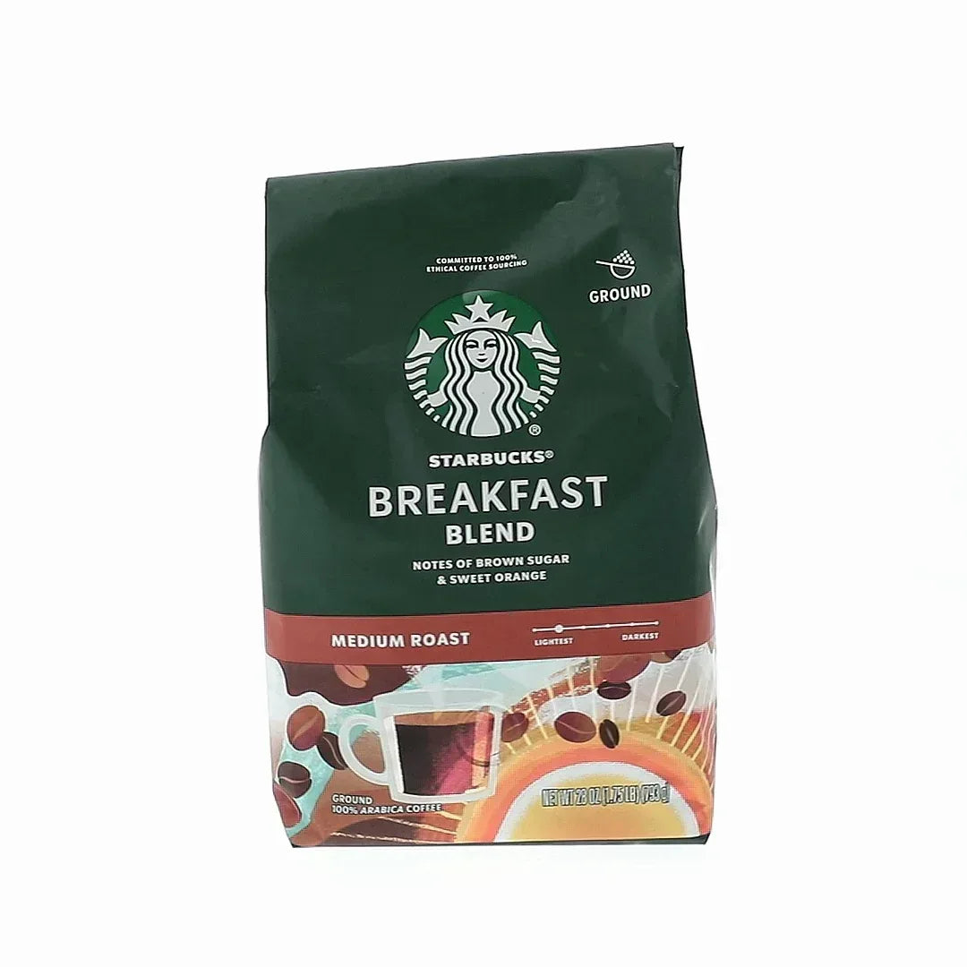 Starbucks Breakfast Blend, Ground Coffee, Medium Roast Hot or Iced Coffee, 28 oz