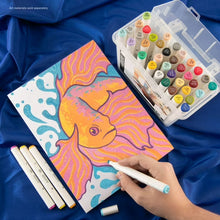 Bee Inspired marker paper pad with colorful markers and illustrated sheets