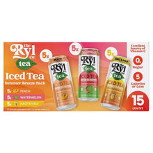 Ryl Tea iced tea variety pack with peach, watermelon, and half-and-half flavors, 15 cans