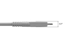 USB-A to Lightning braided cable with rainbow stripe; white Lightning plug.