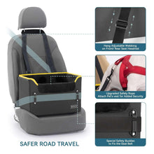 PETSFIT pet booster car seat black with side safety webbing and adjustable strap
