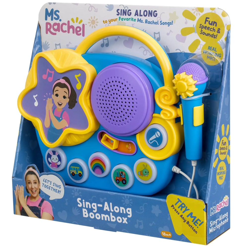 Ms. Rachel Karaoke Microphone Sing-Along Musical Boombox, Child Electronic Learning Systems for 18+ Months - USA MEGA SHOP