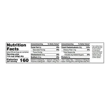 Nutrition facts panel for long grain enriched rice