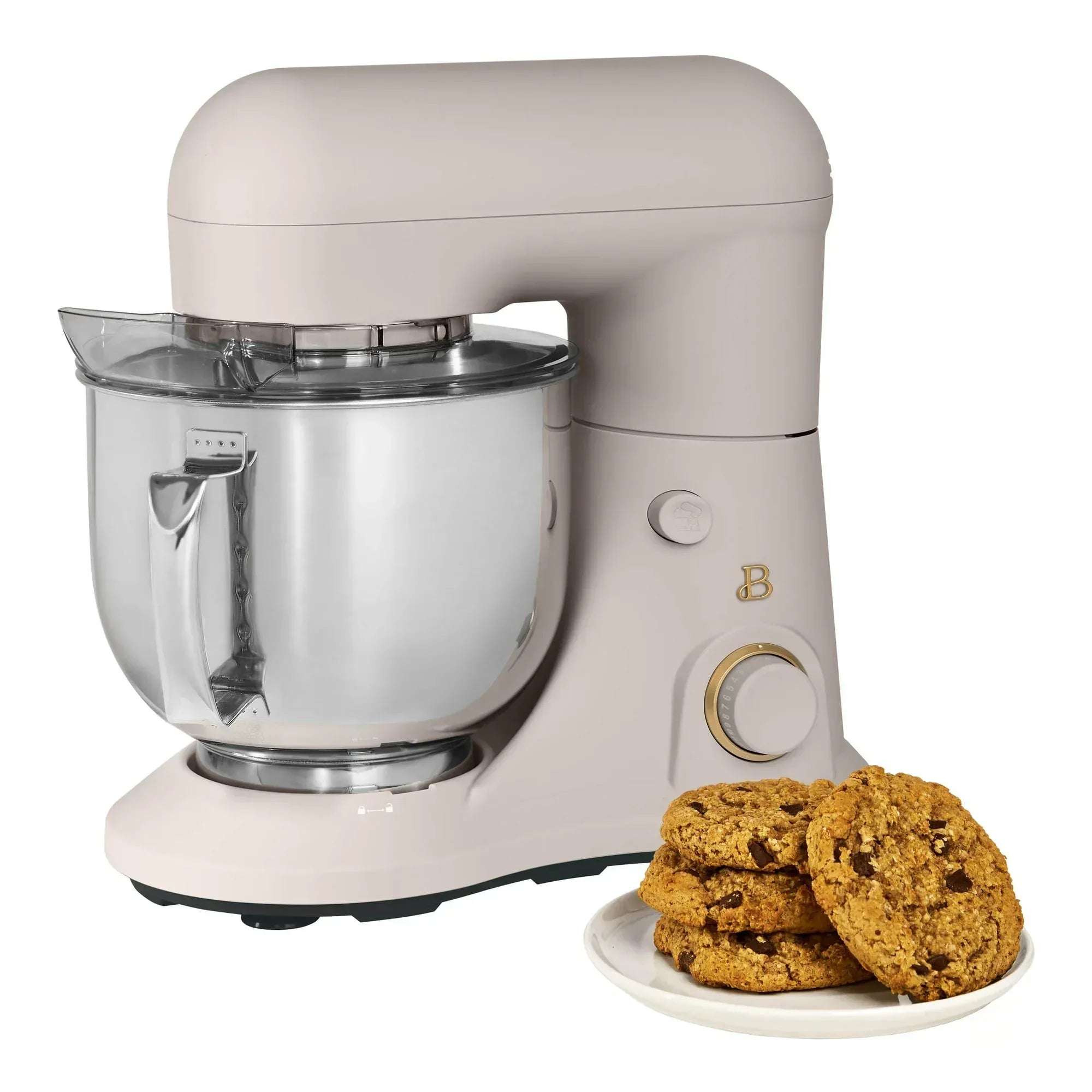 Beautiful 5.3 Qt Stand Mixer, Black Sesame with Flat Beater, Dough Hook, Balloon Whisk