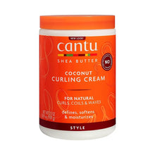 Cantu coconut curling cream jar with orange lid and white/amber label