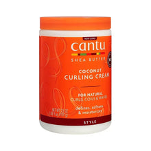 Cantu Coconut Curling Cream jar with orange lid and front label