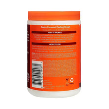 Cantu Coconut Curling Cream jar back label with ingredient and barcode panel