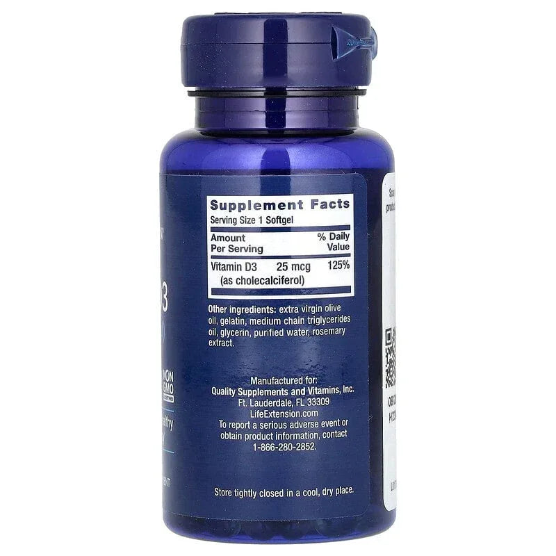 Life Extension, Vitamin D3, Softgels - USA MEGA SHOP