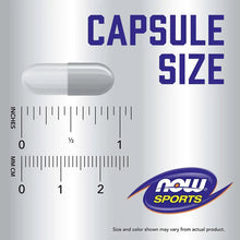 NOW Sports capsule size scale with pill graphic