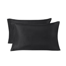 Microfiber pillowcases set in dark gray/black, two standard pillow covers with overlap