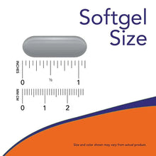 Gray softgel capsule with size scale ruler for softgel size