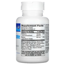 Calcium citrate + D3 supplement bottle, Supplement Facts panel, 2 tablets