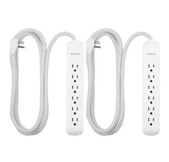Philips 6-Outlet Surge Protector, 2 pk. - White
