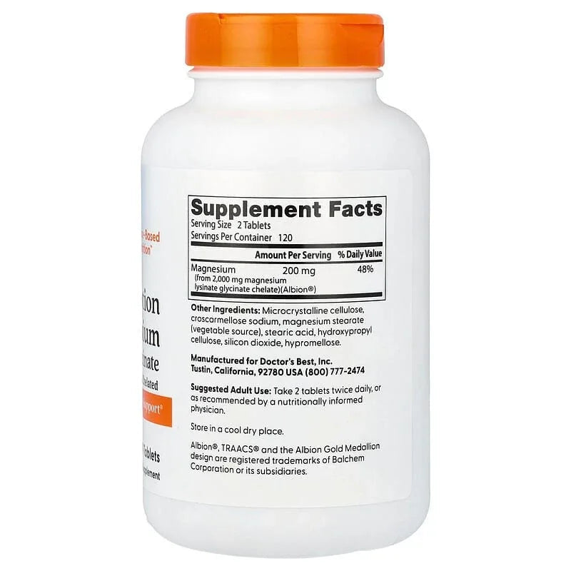 Doctor's Best, High Absorption Magnesium, Tablets (100 mg per Tablet)