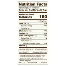 Nutrition Facts panel for raw peanuts, 160 calories per serving