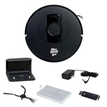 Robot vacuum accessories kit with charging dock, filters, brushes, and power adapter