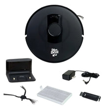 Robot vacuum with charging dock, filter, side brushes, mop pad, and charger parts
