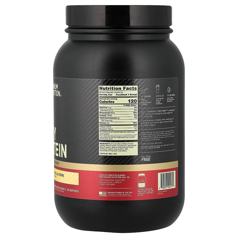 Optimum Nutrition, Gold Standard® 100% Whey Protein, Double Rich Chocolate, 1.98 lb (899 g)