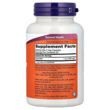 Quercetin 500 mg supplement facts label on the back of a NOW bottle