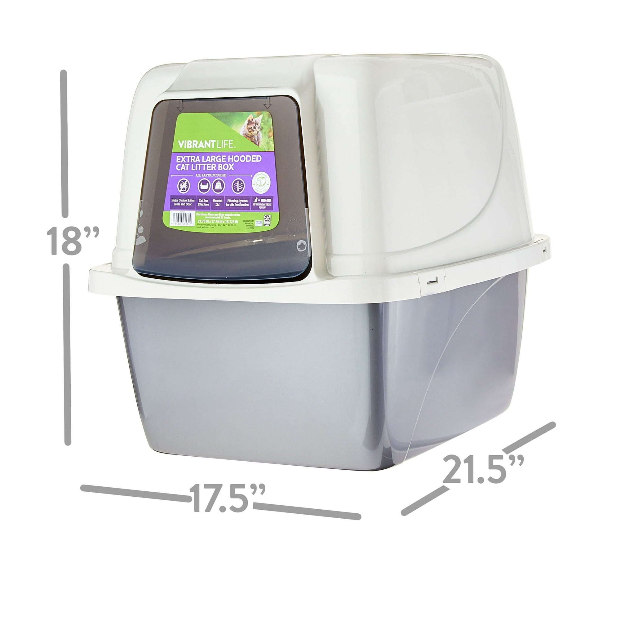 Vibrant Life Giant Hooded Enclosed Cat Litter Box