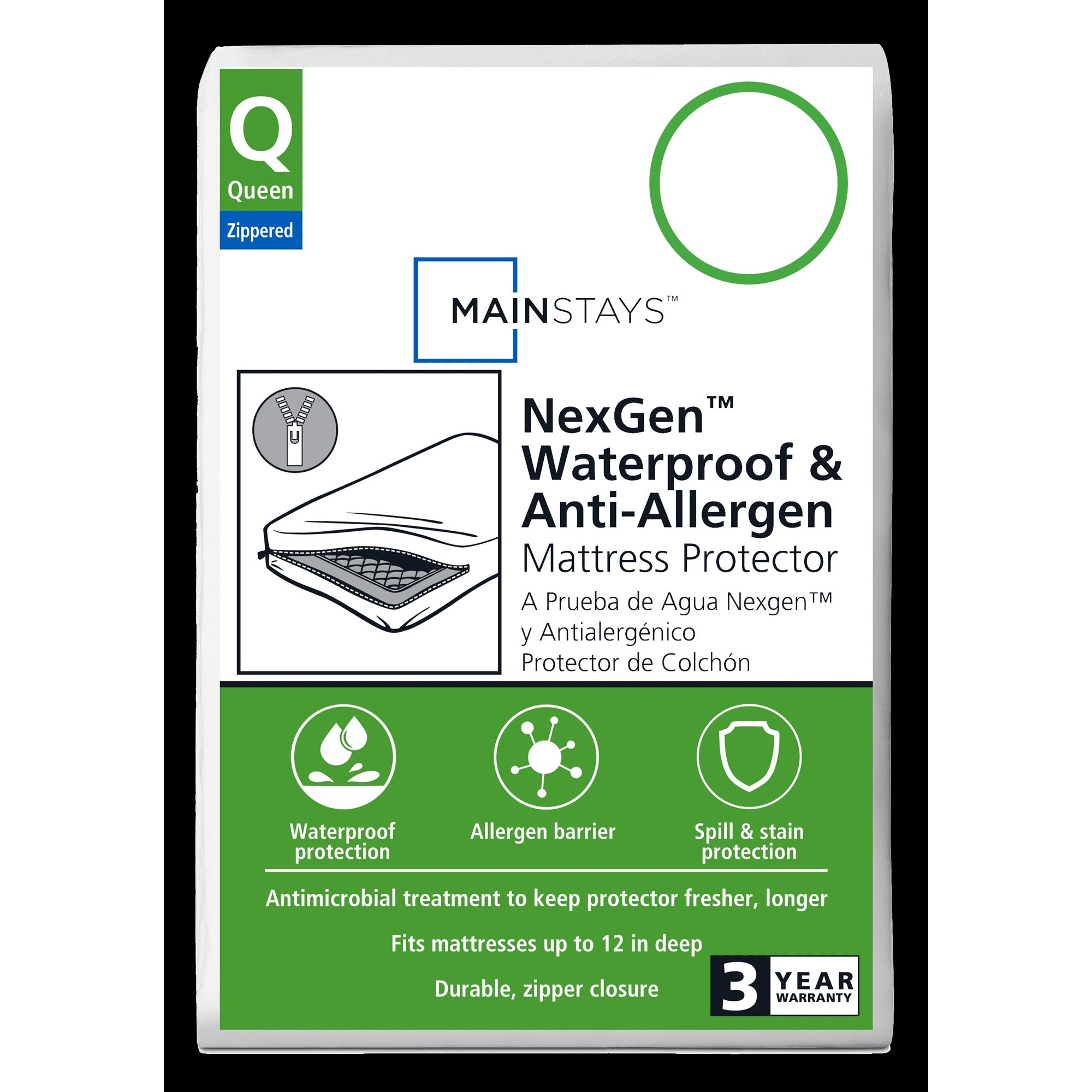 (2 pack) NexGen Waterproof Zippered Mattress Protector Mainstays
