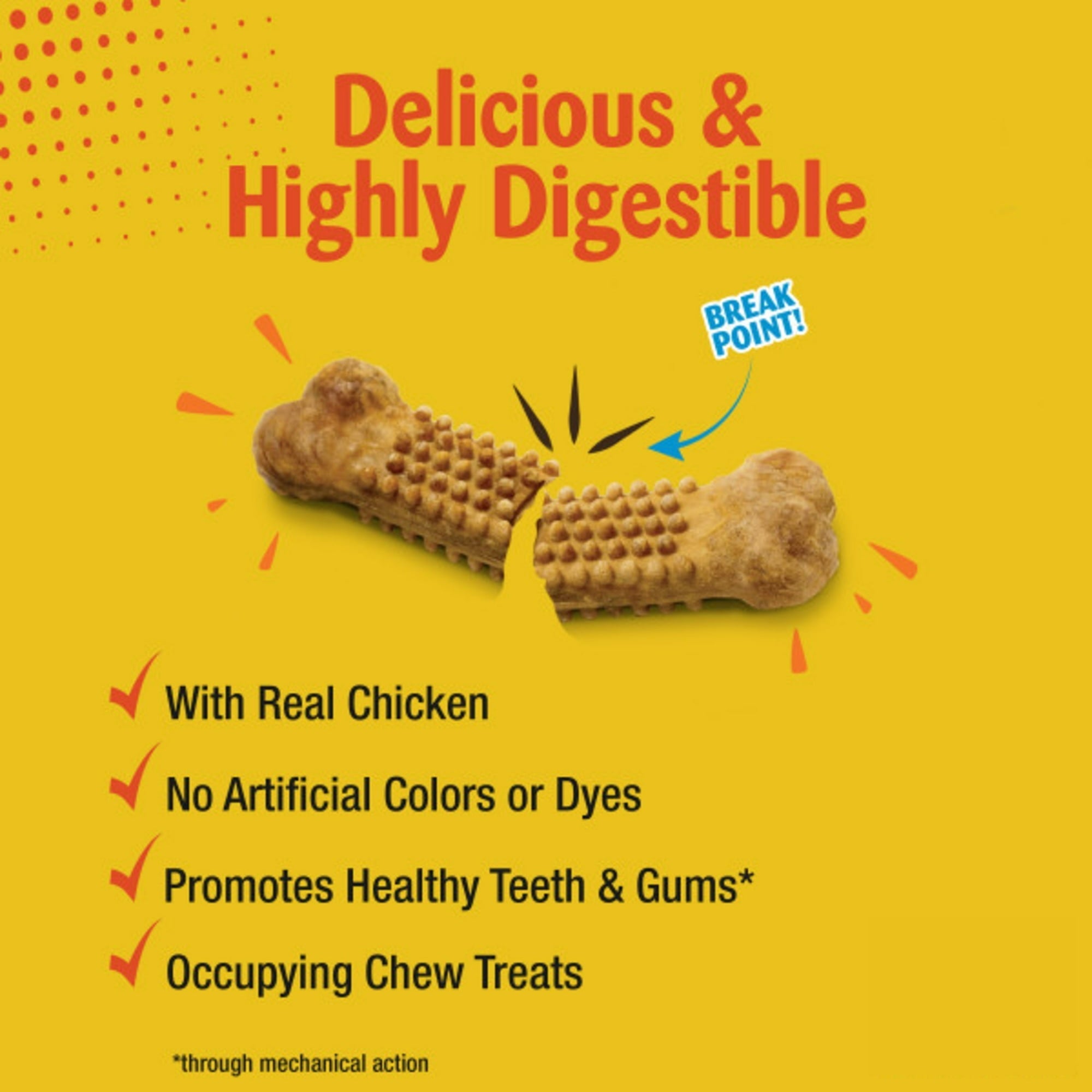 Nylabone Natural Nubz Edible Dog Dry Chew Treat, Chicken Flavor, Small