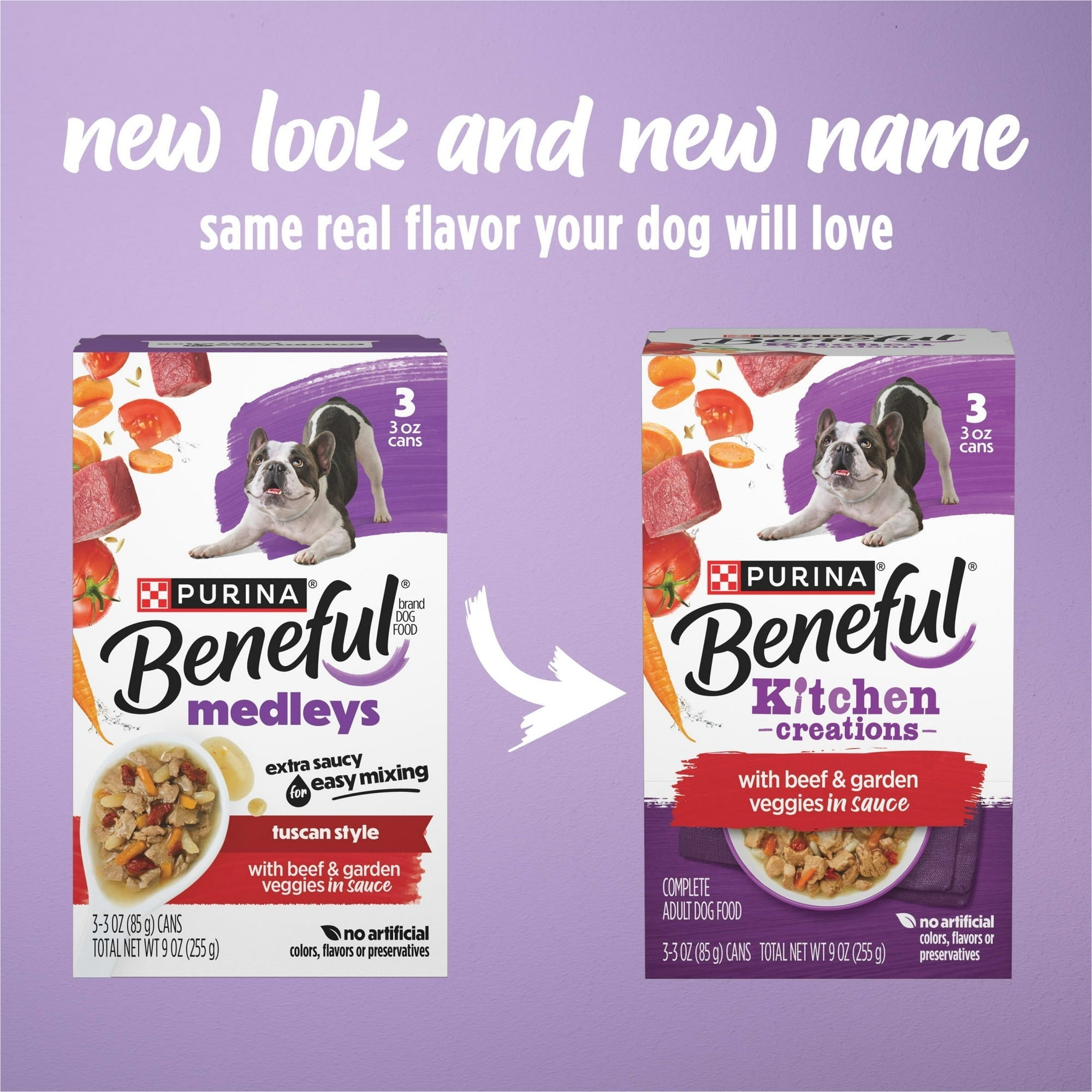 Purina Beneful Kitchen Creations With Beef and Garden Veggies in Sauce Wet Dog Food, 3 oz, 8 Pack