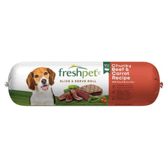 (4 pack) Freshpet Fresh Dog Food, Chunky Beef and Carrot Recipe, Slice & Serve Roll, 1.5 lb.
