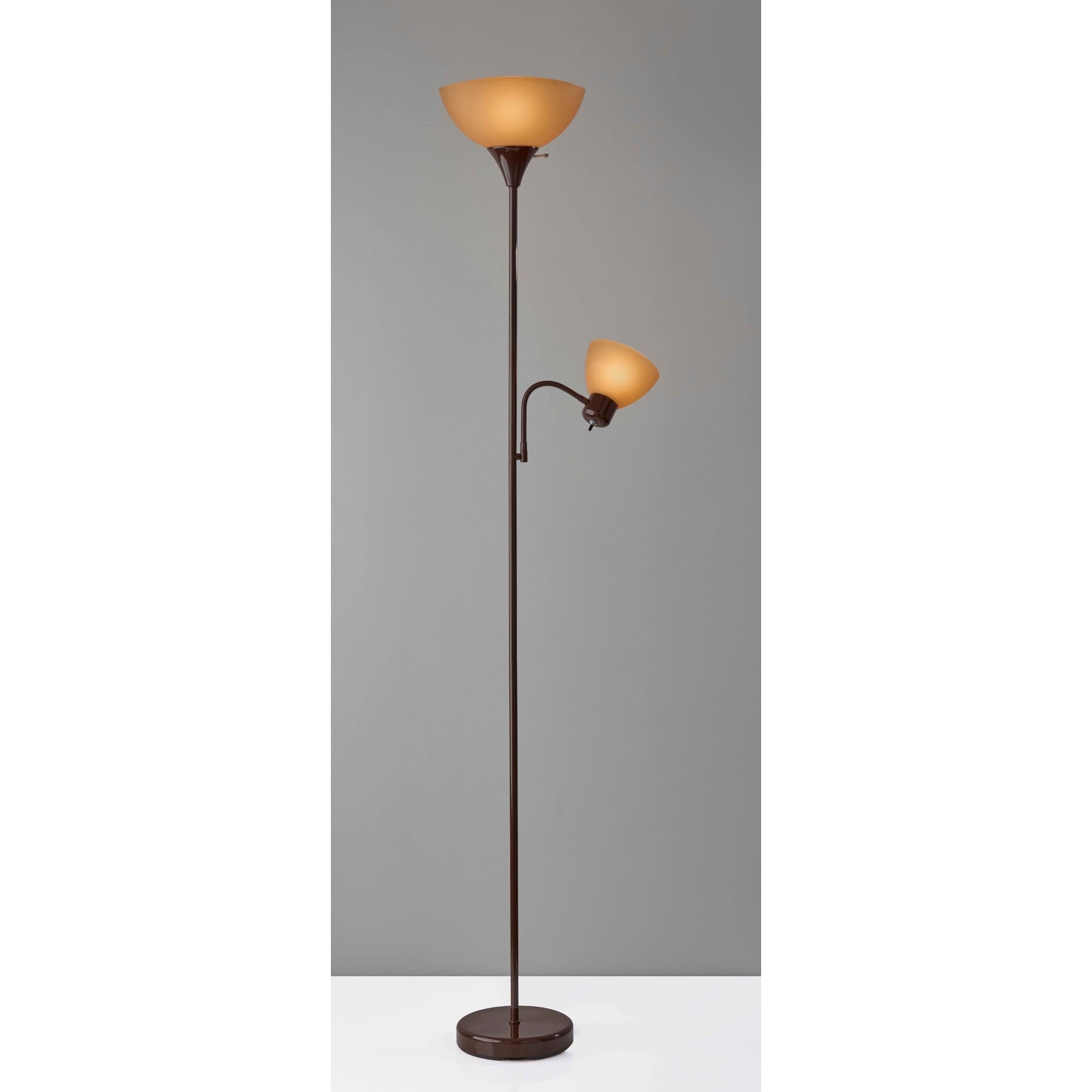 Mainstays 72" Black Combo Floor Lamp with Modern Reading Lamp